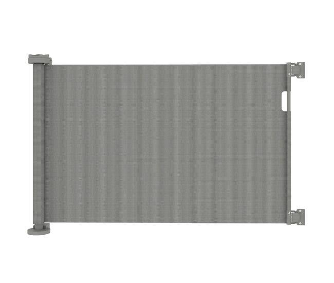 Pawhut barreira de segurança para cães retrátil 0-136 cm barreira para cães pequenos extensível com botão de fecho porta de segurança para corredores