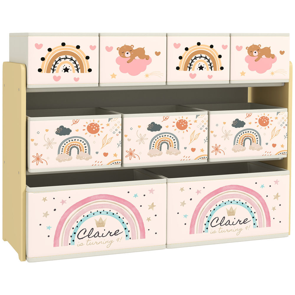 Aiyaplay organizador para brinquedos para enfants organizador infantil com 9 cestas de tecido não tecido para escola infantil sala de jogos 93x30x70 cm multicor