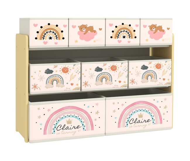 Aiyaplay organizador para brinquedos para enfants organizador infantil com 9 cestas de tecido não tecido para escola infantil sala de jogos 93x30x70 cm multicor