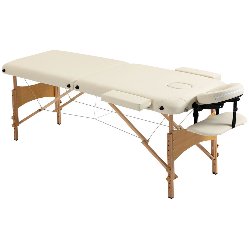 Homcom marquesa de massagem dobrável marquesa com altura ajustável 61-87 cm desenho ergonómico para utilização profissional fácil de transportar
