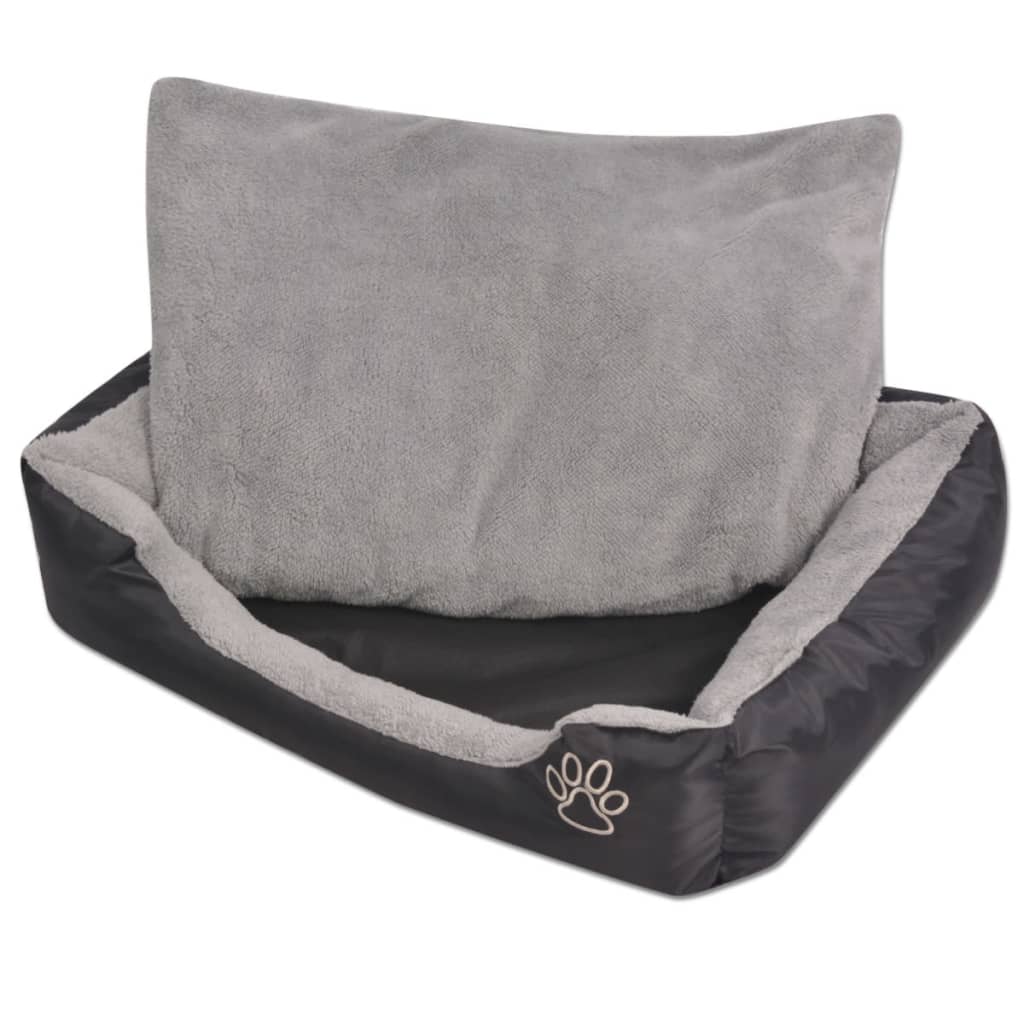 Vidaxl cama para cães com almofada acolchoada tamanho xxl preto