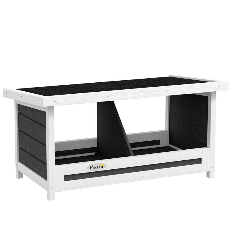 Pawhut ninho para galinhas de madeira caixa ninho para 2 galinhas com 2 compartimentos e telhado asfáltico para interior e exterior 66x37x34 cm cinza