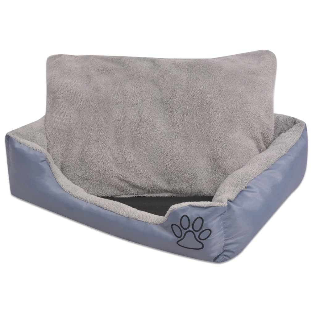 Vidaxl cama para cães com almofada acolchoada tamanho xl cinzento