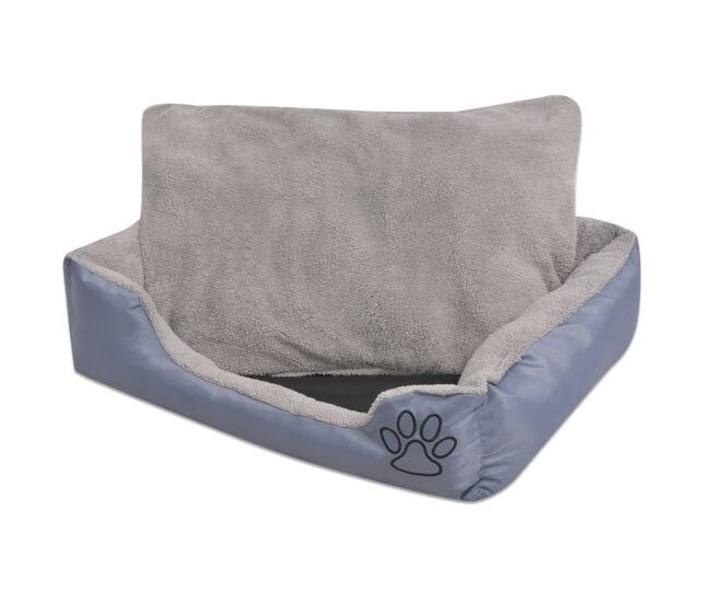 Vidaxl cama para cães com almofada acolchoada tamanho xl cinzento