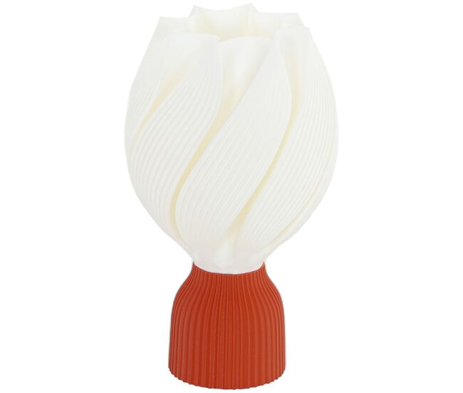Homcom candeeiro de mesa de cabeceira com ecrã de impressão 3d candeeiro de mesa com desenho de pétalas com luz quente para quarto sala de estar