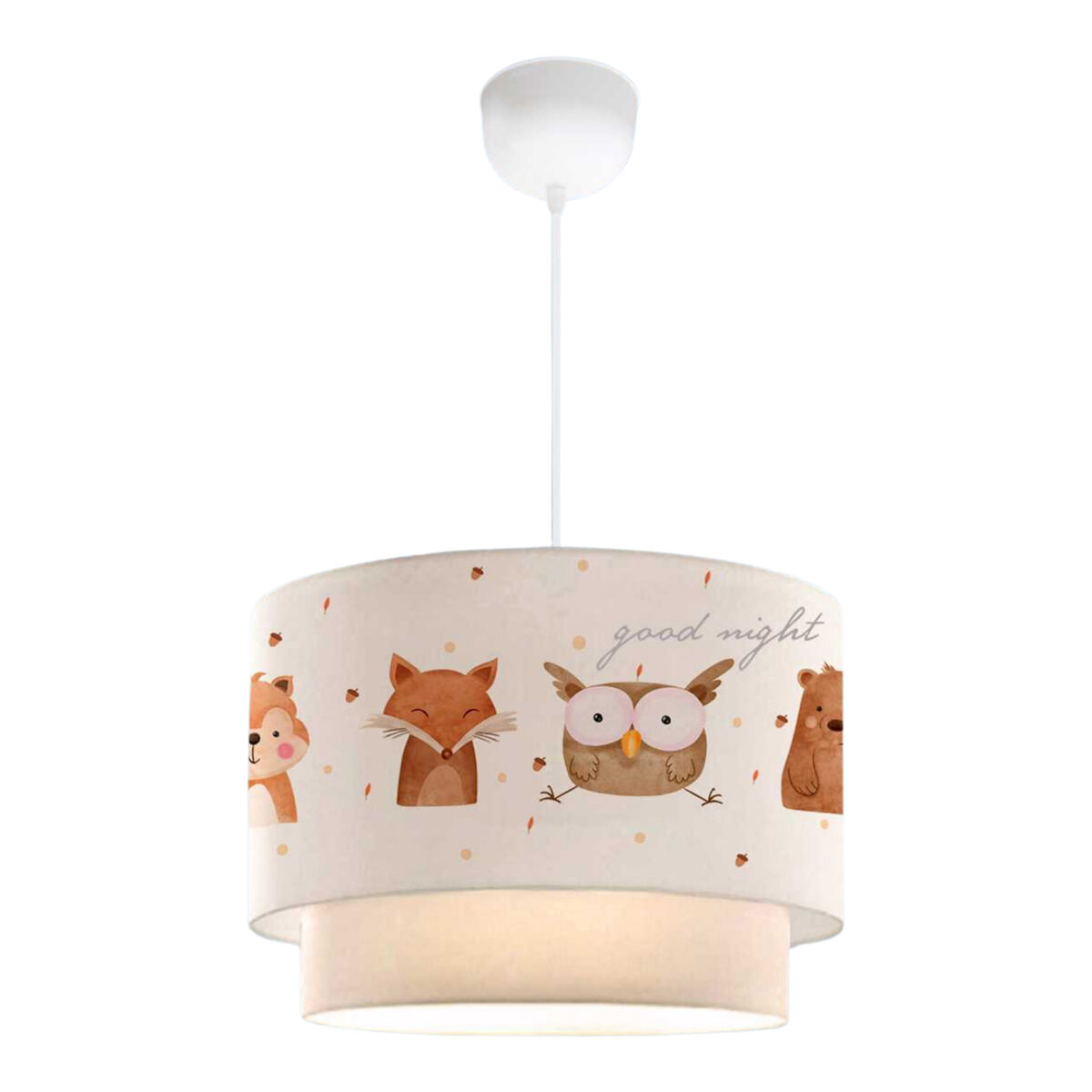 Candeeiro suspenso para crianças lurgan com motivo de animais da floresta branco [lux.pro]