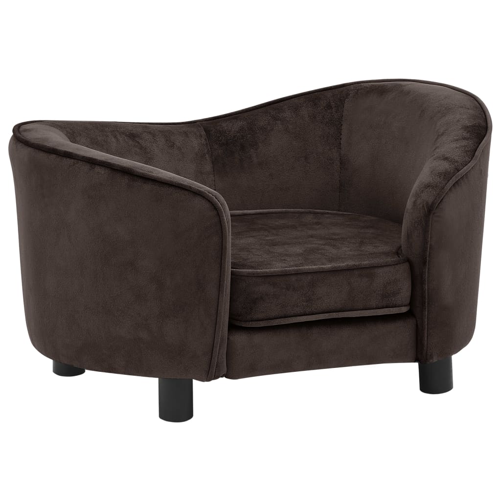 Vidaxl sofá para cães 69x49x40 cm pelúcia castanho