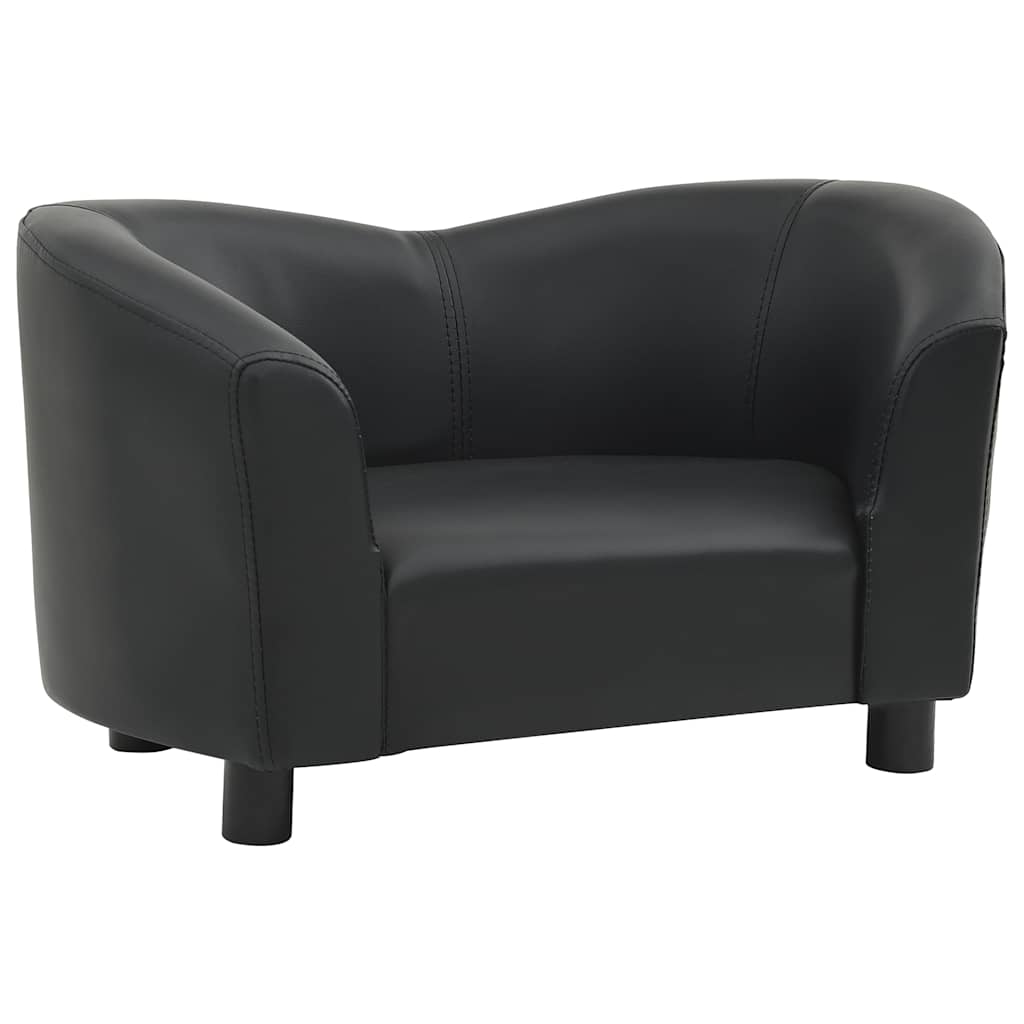 Vidaxl sofá para cães 67x41x39 cm couro artificial preto