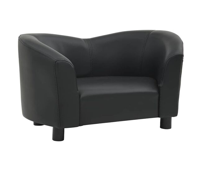 Vidaxl sofá para cães 67x41x39 cm couro artificial preto