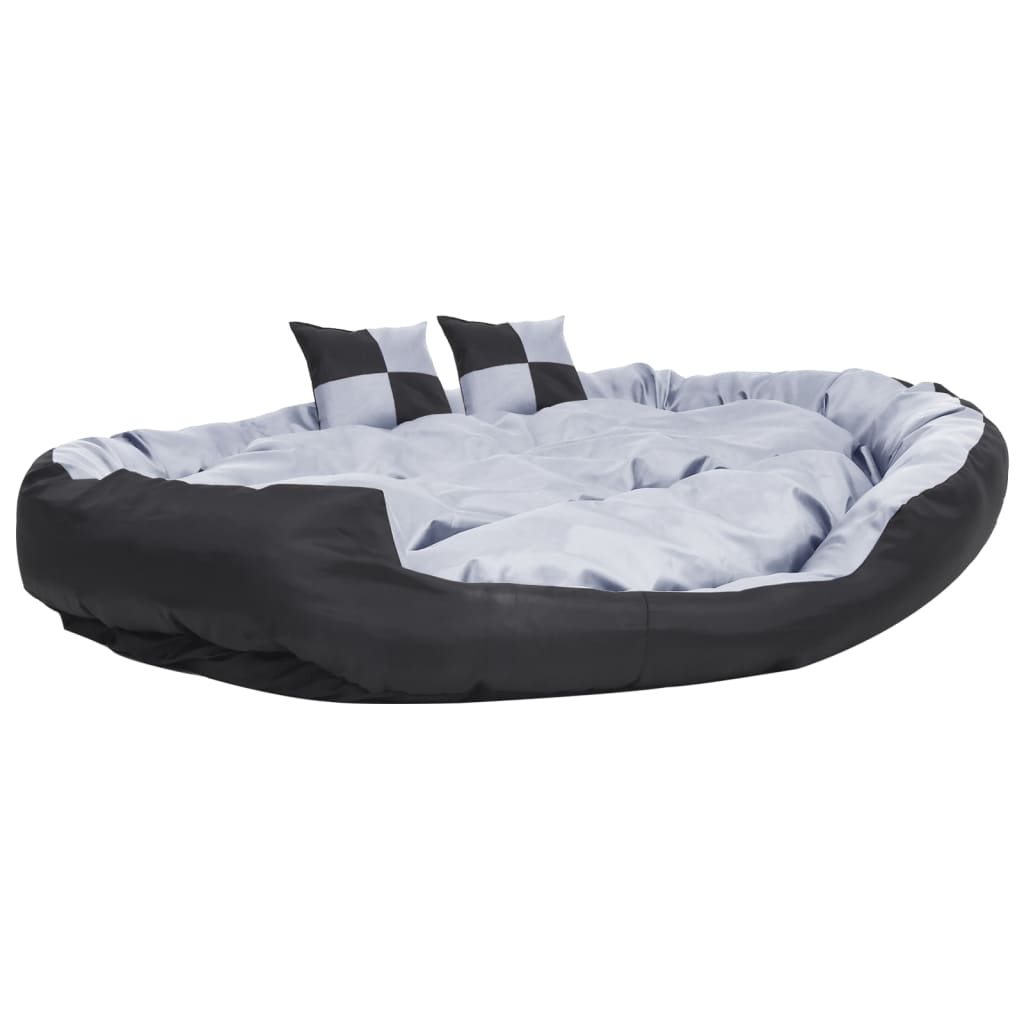 Vidaxl almofadão p/ cães reversível e lavável 150x120x25cm cinza/preto
