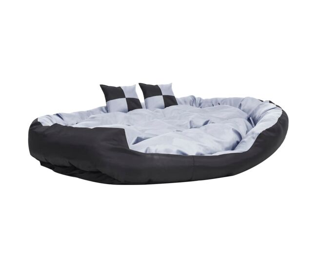 Vidaxl almofadão p/ cães reversível e lavável 150x120x25cm cinza/preto