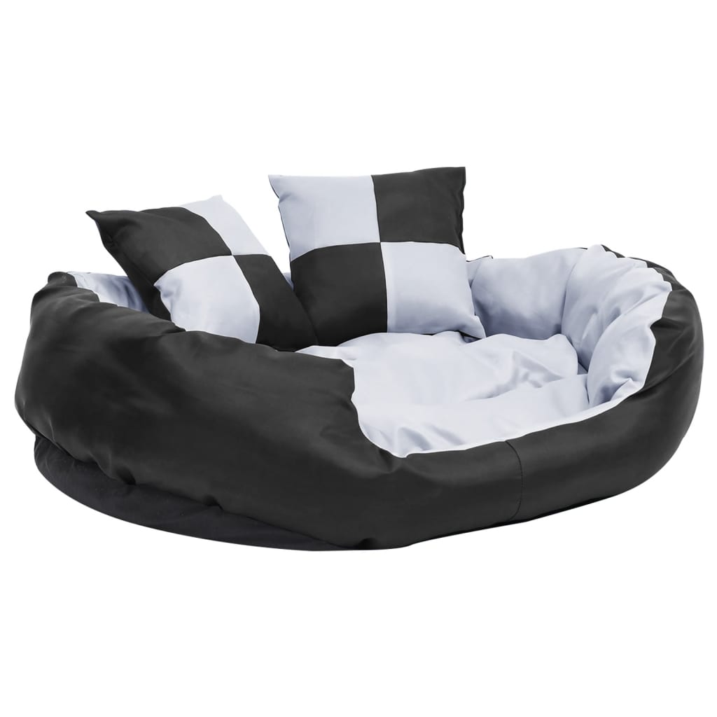 Vidaxl almofadão p/ cães reversível e lavável 85x70x20 cm cinza/preto