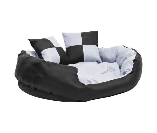 Vidaxl almofadão p/ cães reversível e lavável 85x70x20 cm cinza/preto