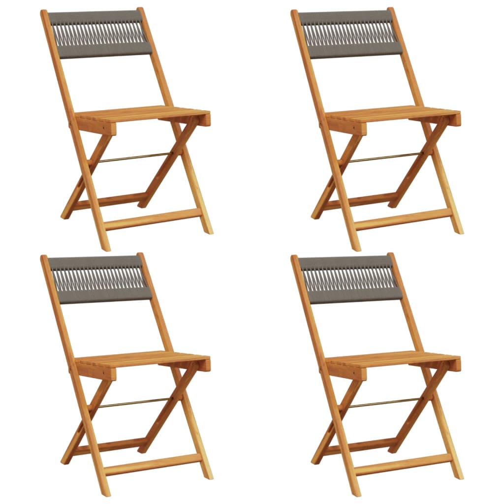 Vidaxl cadeiras de jardim dobráveis 4 pcs madeira acácia maciça cinza