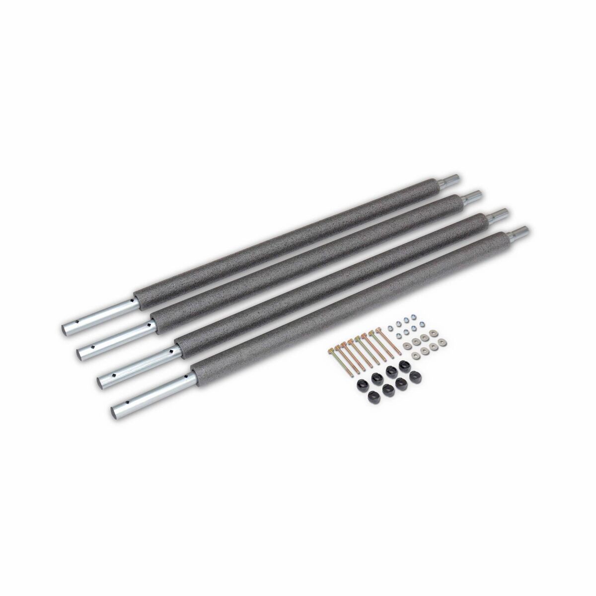 Rede de segurança trampolim do posto inferior 180 a 250cm, set de 4, conjunto de 4 montantes inferiores para rede de segurança, gris, 110x12x11 cm