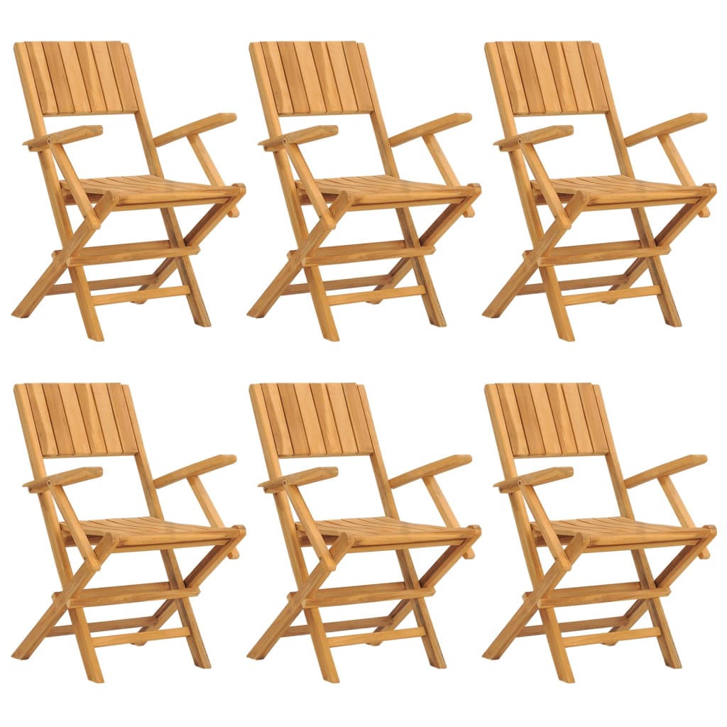 Vidaxl cadeiras de jardim dobráveis 6 pcs 55x61x90 cm teca maciça