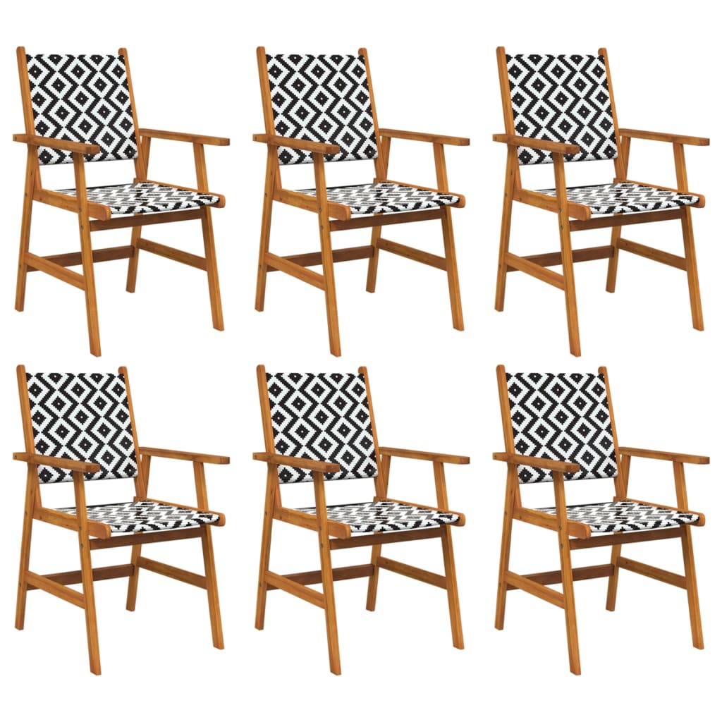 Vidaxl cadeiras de jardim 6 pcs madeira de acácia maciça