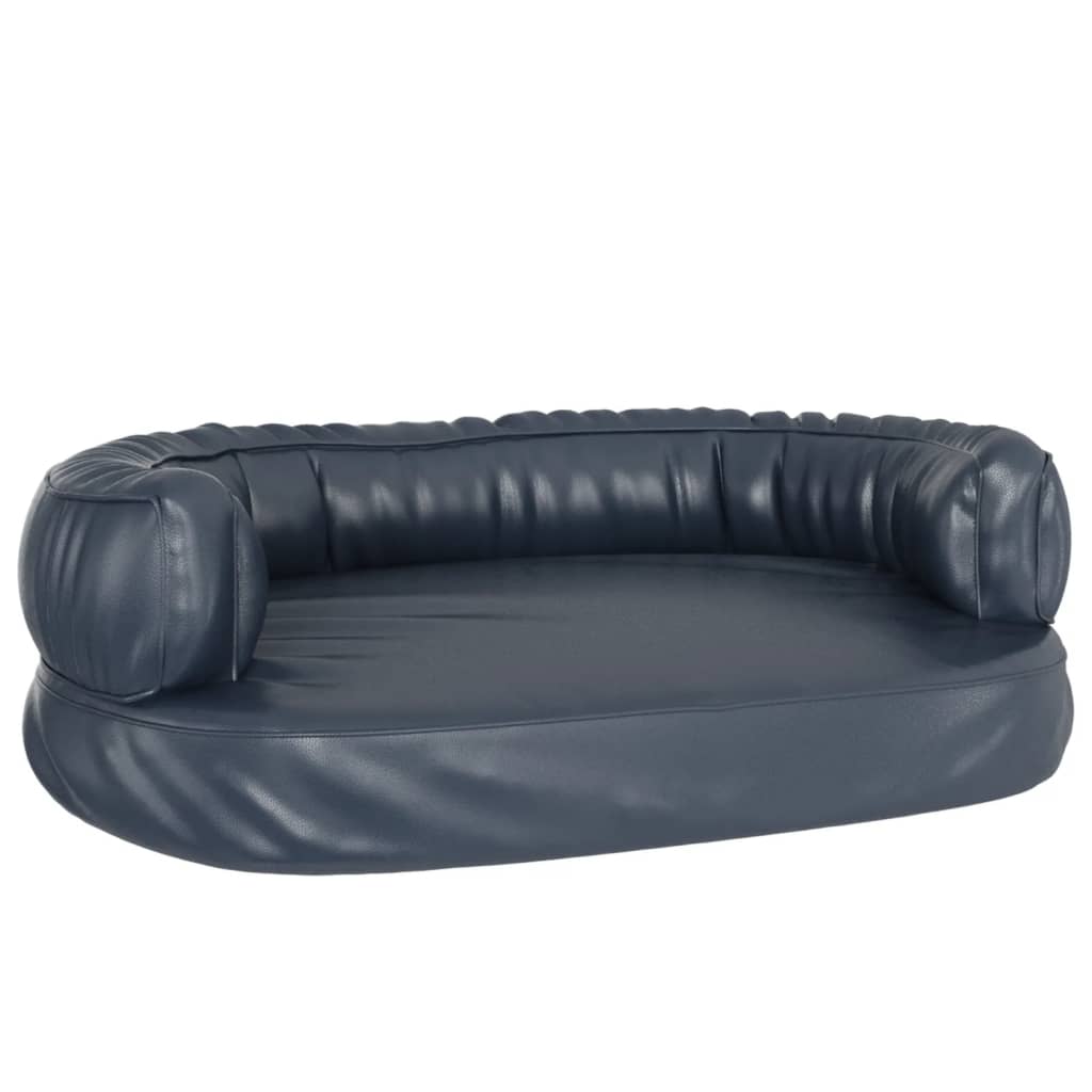 Vidaxl cama p/ cães espuma ergonómico 60x42 cm couro artificial azul