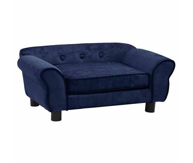 Vidaxl sofá para cães 72x45x30 cm pelúcia azul