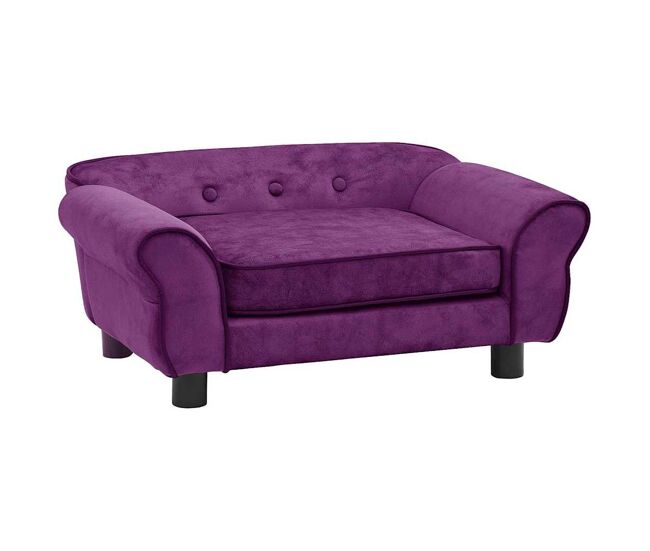 Vidaxl sofá para cães 72x45x30 cm pelúcia bordô