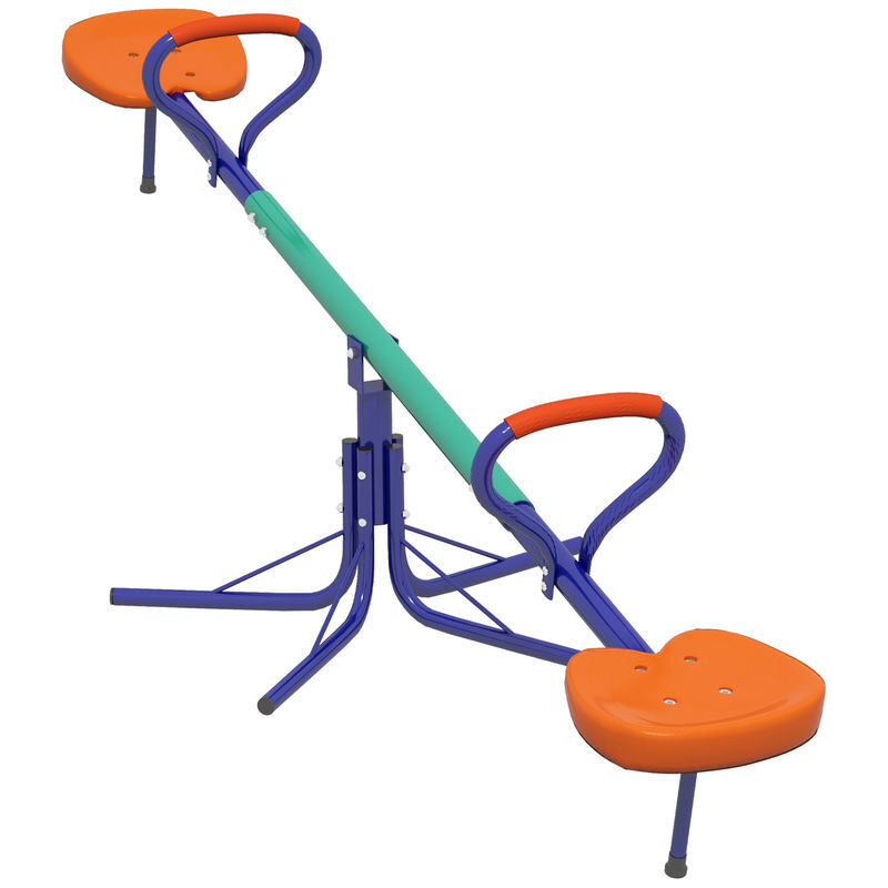 Outsunny baloiço para crianças carga 90 kg sobe e desce infantil giratório 360° com barra de comprimento ajustável amortecedor assento confortável e