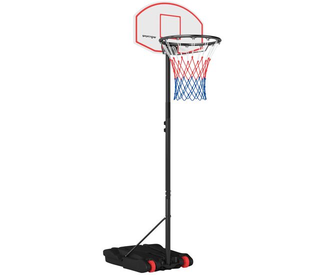 Sportnow tabela de basquetebol para exterior com alvo de dardos tabela de basquetebol portátil com ajustável 210-247 cm rodas base rellenável para