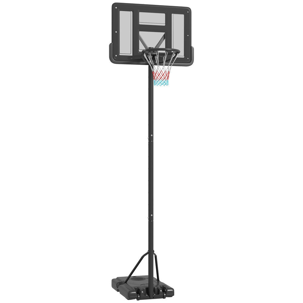 Sportnow tabela de basquetebol de exterior 2 em 1 com altura ajustável 230-305 cm cesta de basquetebol para piscina com suporte tabela de basquetebol