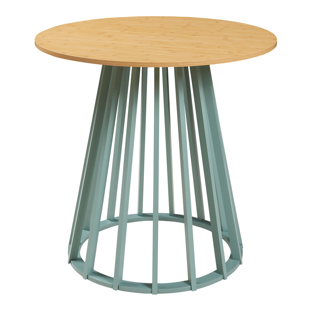 Mesa de jantar lensuu 76x ø80 cm verde pastel/carvalho [en.casa]