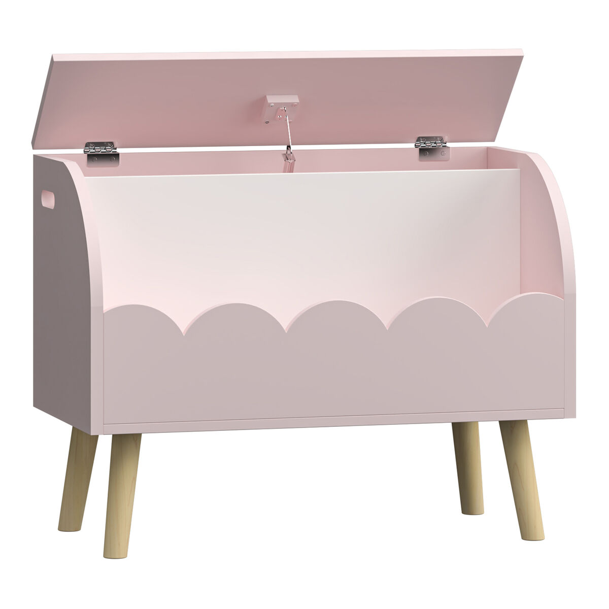 Caixa de brinquedos vestnes 60x30x44 cm cor-de-rosa/branco [en.casa]
