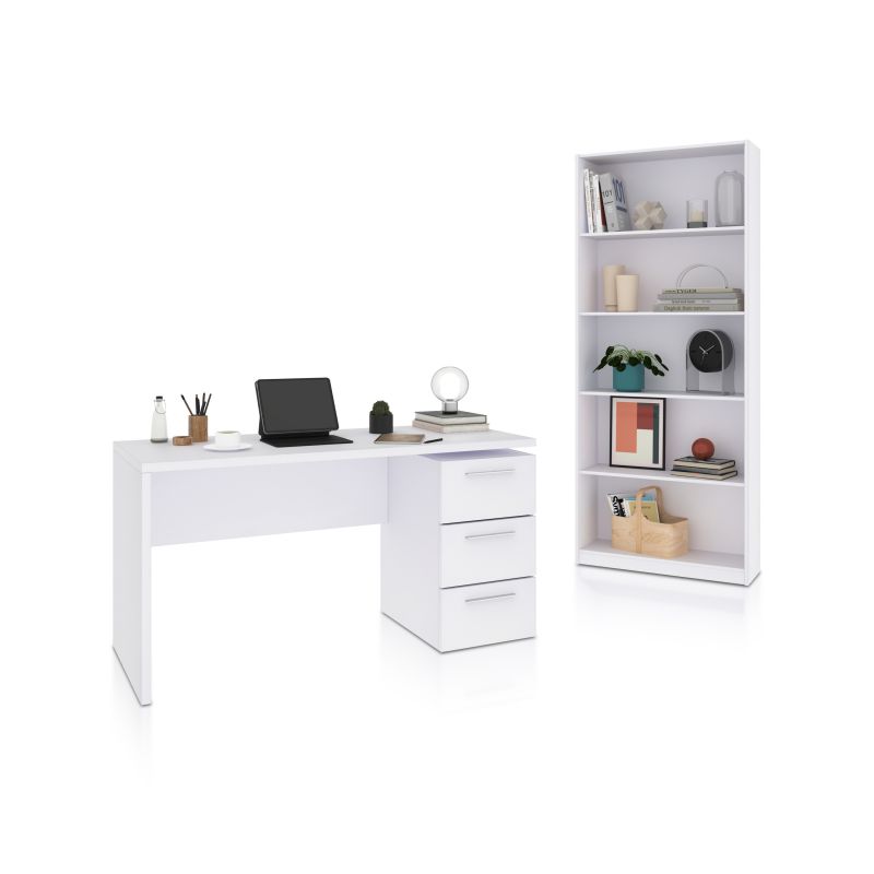 Duehome Sasha Plus Pacote De Escritório Artik White ( Mate) 138 X 74 X 60 Cm Branco