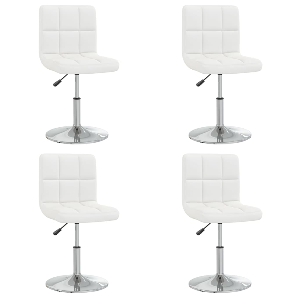 Vidaxl cadeiras de jantar 4 pcs couro artificial branco