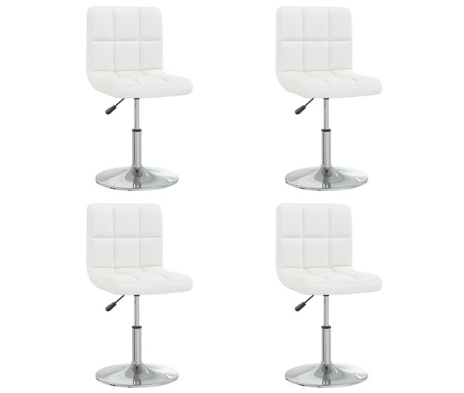 Vidaxl cadeiras de jantar 4 pcs couro artificial branco