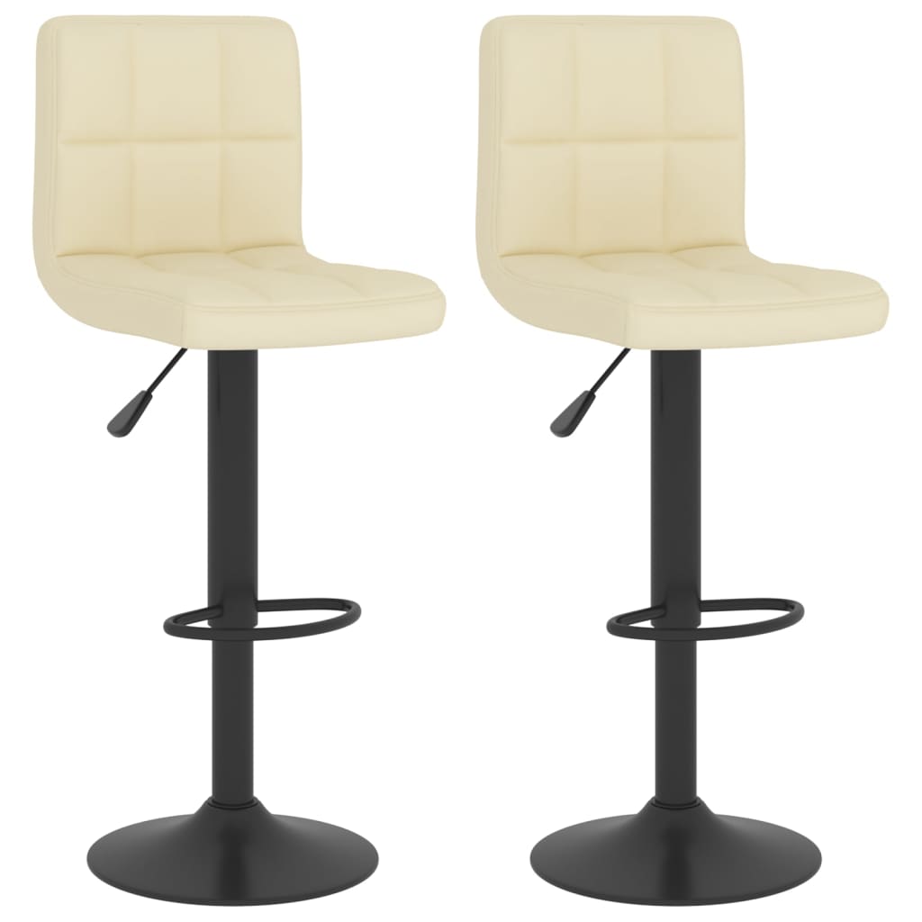 Vidaxl bancos de bar 2 pcs tecido cor creme
