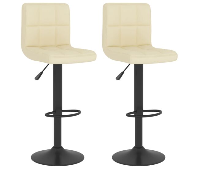 Vidaxl bancos de bar 2 pcs tecido cor creme