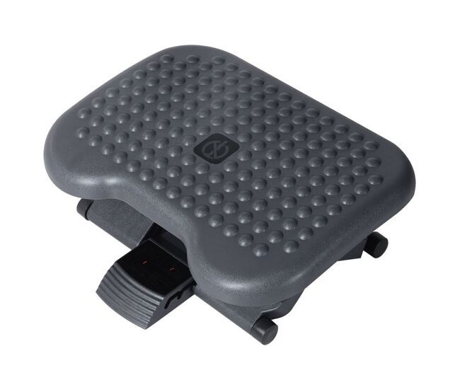 Homcom apoio de pés ergonômico ajustável para escritório 46 x 35 cm cinza escura