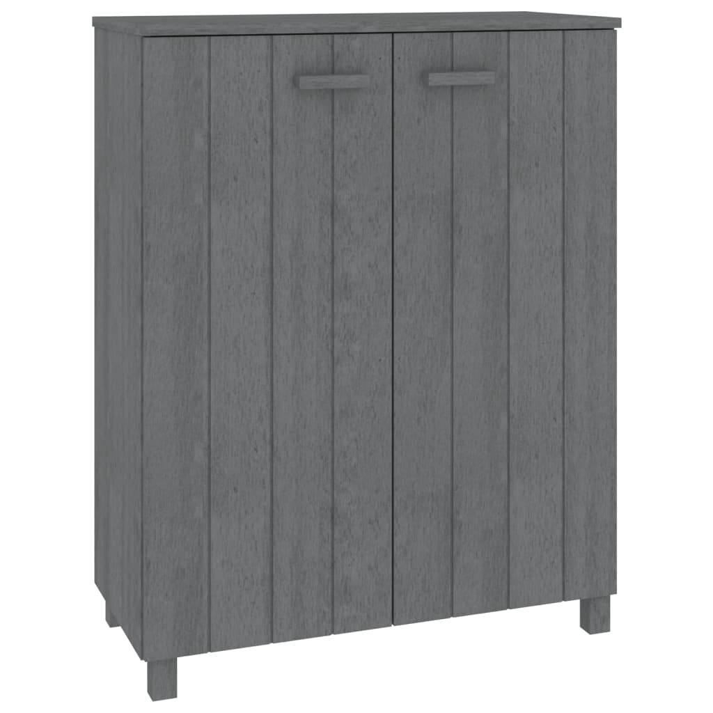 Vidaxl sapateira hamar 85x40x108 cm pinho maciço cinza-escuro