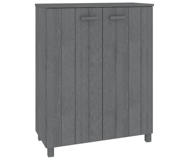 Vidaxl sapateira hamar 85x40x108 cm pinho maciço cinza-escuro