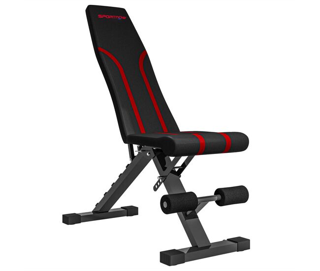 Sportnow banco de abdominais ajustável banco de musculação dobrável para treino de corpo completo em casa ginásio 82x35x42,5-107 cm preto