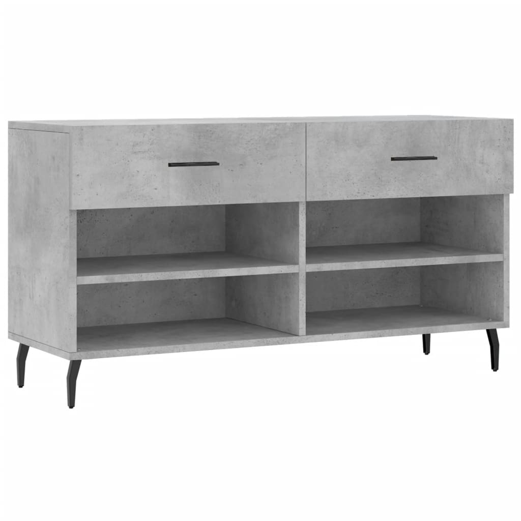 Vidaxl banco sapateira 102x35x55 cm derivados madeira cinzento cimento