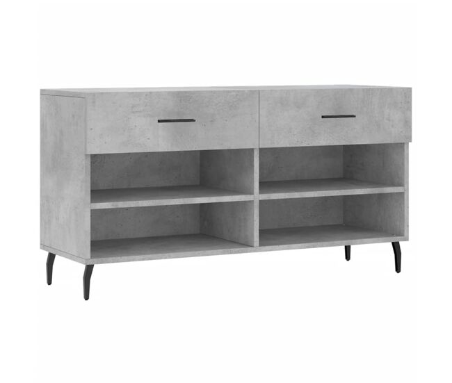 Vidaxl banco sapateira 102x35x55 cm derivados madeira cinzento cimento