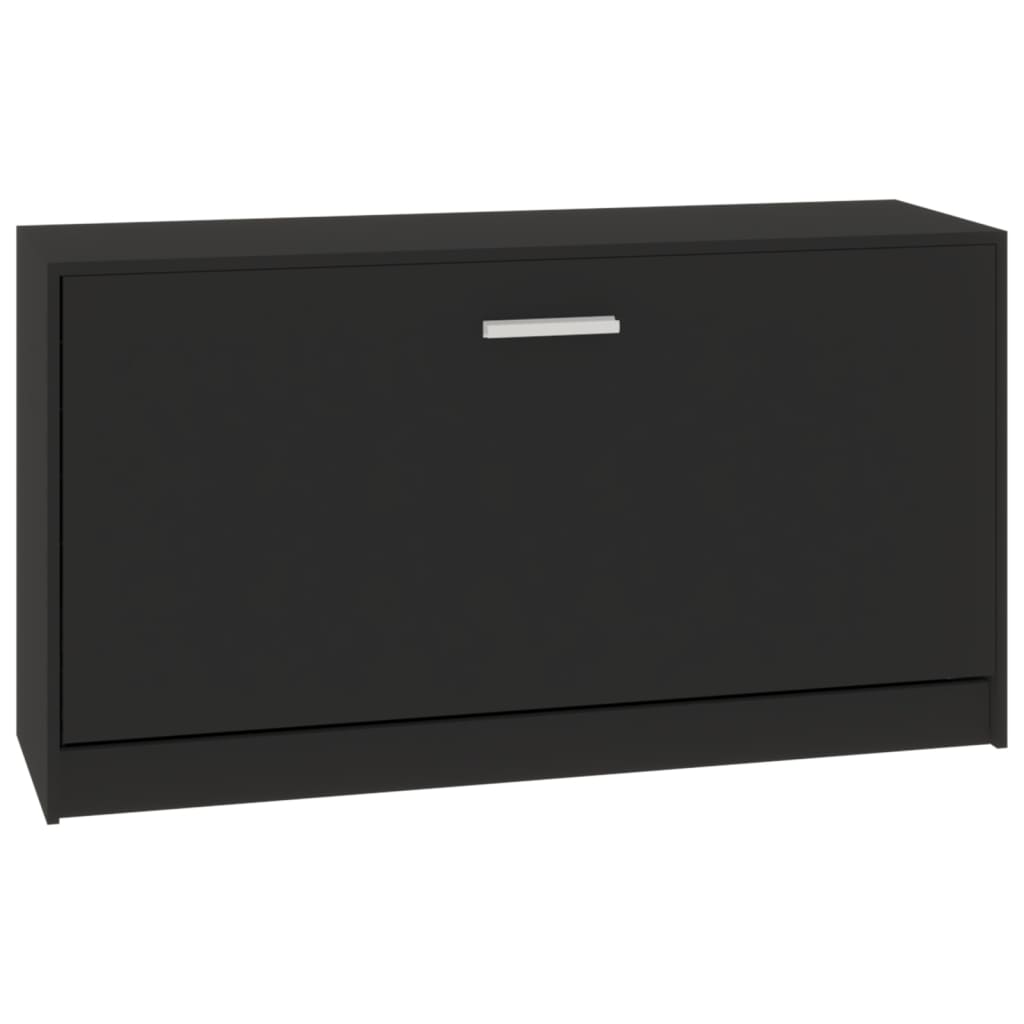 Vidaxl banco para sapatos preto 80x24x45 cm madeira projetada
