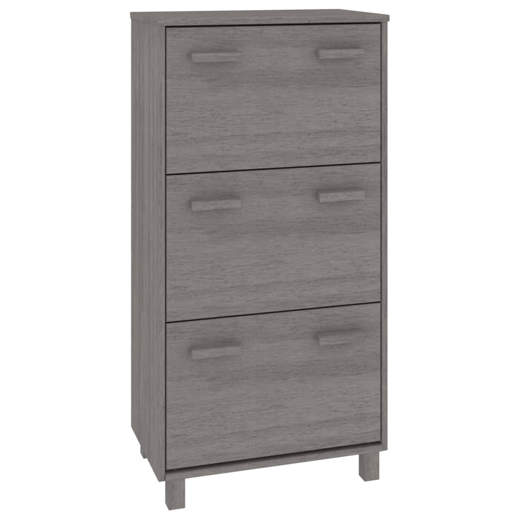 Vidaxl sapateira hamar 59,5x35x117 cm pinho maciço cinza-claro
