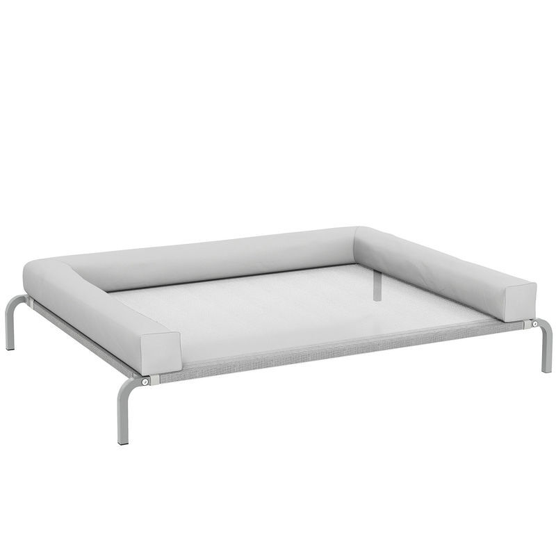 Pawhut cama elevada para cães com latertais amovíveis cama elevada para cães grandes portátil com malha respirável estrutura de aço para interior e