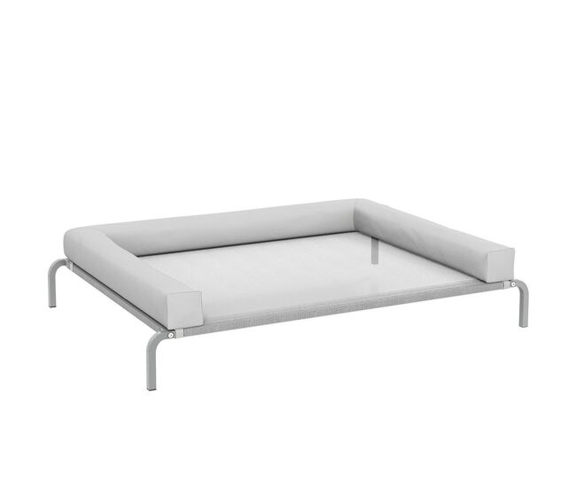 Pawhut cama elevada para cães com latertais amovíveis cama elevada para cães grandes portátil com malha respirável estrutura de aço para interior e