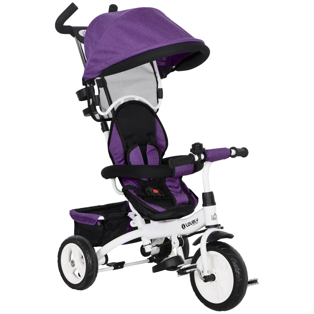 Triciclo Evolutivo para Bebés Poliéster e Metal HOMCOM