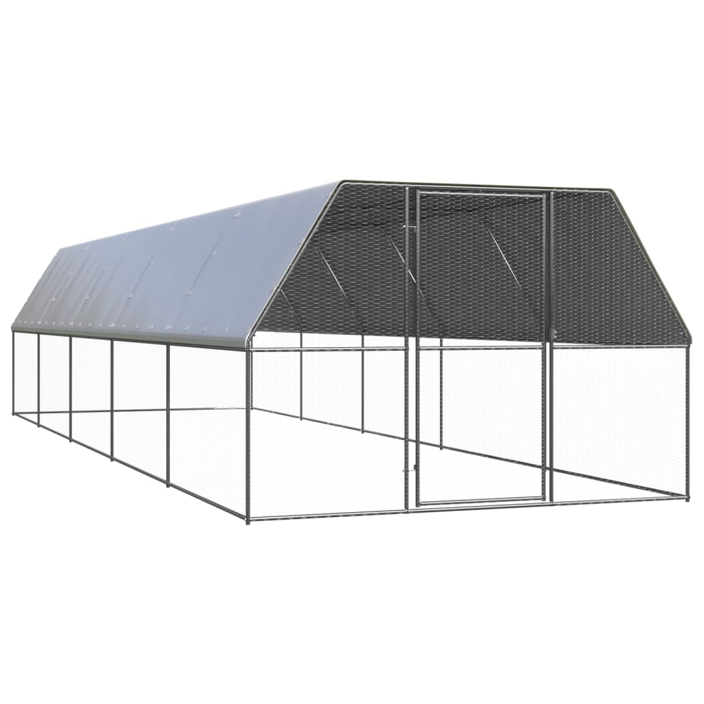 Vidaxl galinheiro de exterior 3x10x2 m aço galvanizado