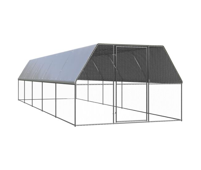 Vidaxl galinheiro de exterior 3x10x2 m aço galvanizado