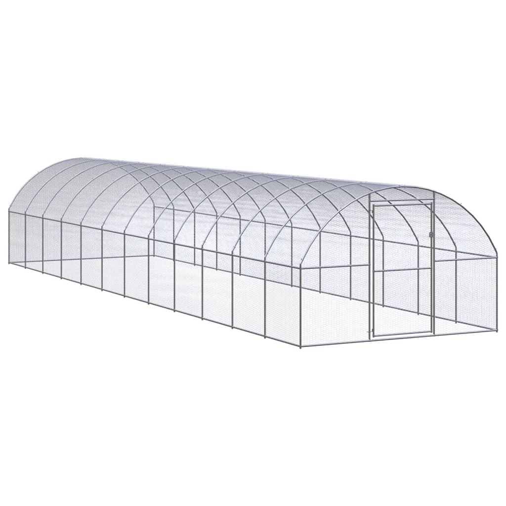 Vidaxl galinheiro de exterior 3x12x2 m aço galvanizado