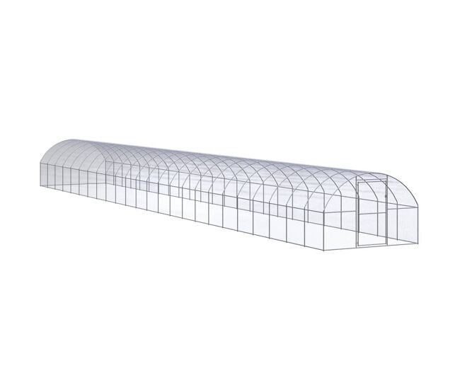 Vidaxl galinheiro de exterior 3x24x2 m aço galvanizado