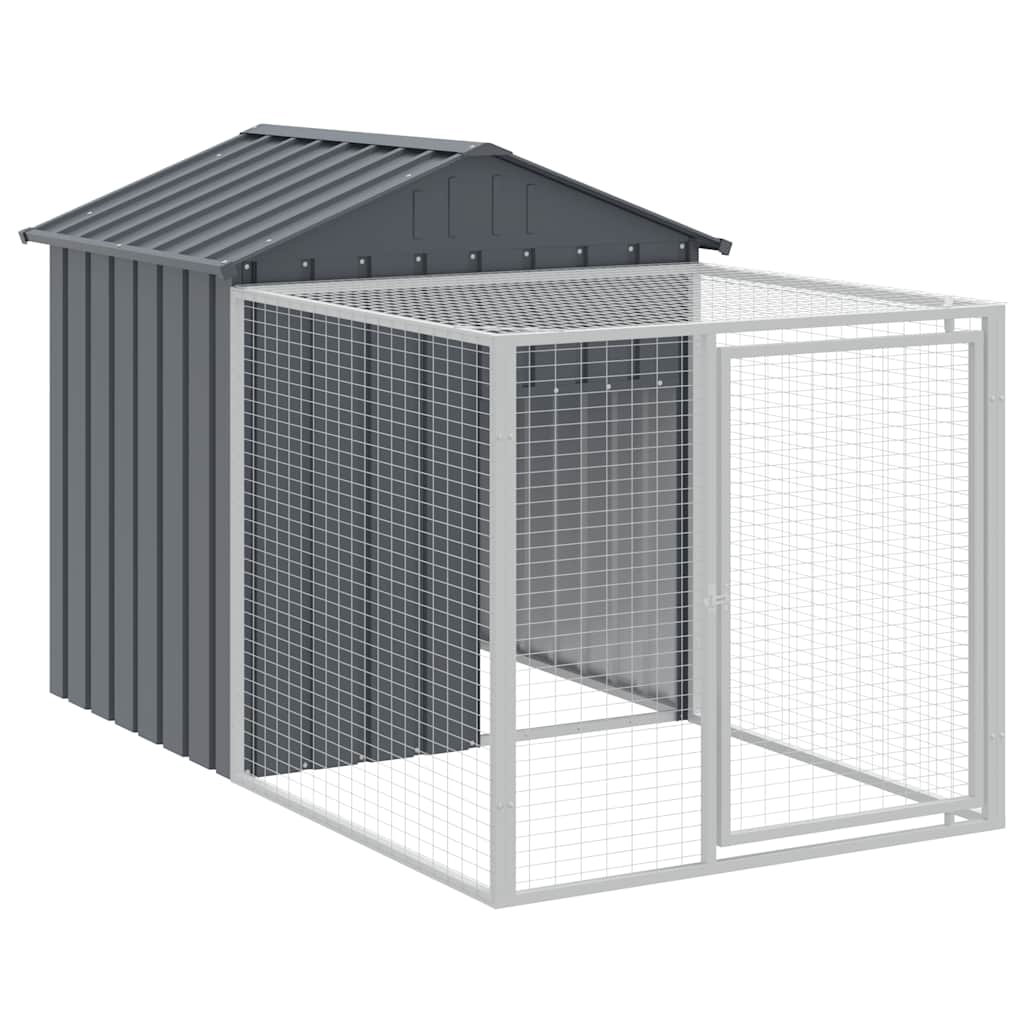 Vidaxl gaiola para galinhas com corredor antracite 117x201x123 cm aço galvanizado
